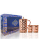 Sparkling Hammered Diamond Design Copper Jug Set – Indian Art Villa 3-Piece Luxury Gift for Health & Style