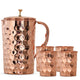Sparkling Hammered Diamond Design Copper Jug Set – Indian Art Villa 5-Piece Luxury Gift for Health & Style