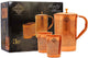 3-Piece Copper Jug Set with Floral Engraving – Pure Copper Drinkware Gift Box by Indian Art Villa