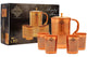 5-Piece Copper Jug Set with Floral Engraving – Pure Copper Drinkware Gift Box by Indian Art Villa