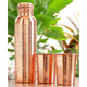 Pure Copper Drinkware Gift Set- Embossed Design 1 Bottle & 2 Glass