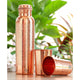 Pure Copper Drinkware Gift Set- Embossed Design 1 Bottle & 2 Glass