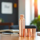 Pure Copper Drinkware Gift Set- Embossed Design 1 Bottle & 2 Glass