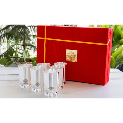 Pure Silver Plated Glass with Plain Design, Drinkware