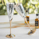 Exquisite silver plated champagne glass duo presented in a velvet box perfect for royal Indian gifting and home décor