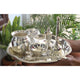 Indian Art Villa silver-plated pooja thali set with 9 accessories, a traditional religious gift item for festivals and rituals.