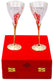 Silver Plated & Brass Champagne Engraved Wine Glass With Red Box