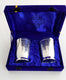 Embossed Designer Silver Plated Set of 2 Designer Glass With Blue Box
