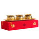 Pure Brass 3 Bowls with Neck Tie Design and 1 trey in Red Gift Box