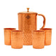 Pure Copper Hammered Design Jug & Glass with Box