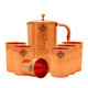 Pure Copper Hammered Design Jug & Glass with Box