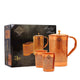 Indian Art Villa artisan pure copper embossed jug and glasses crafted for wellness hydration and stylish decor