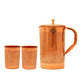 Indian Art Villa artisan pure copper embossed jug and glasses crafted for wellness hydration and stylish decor